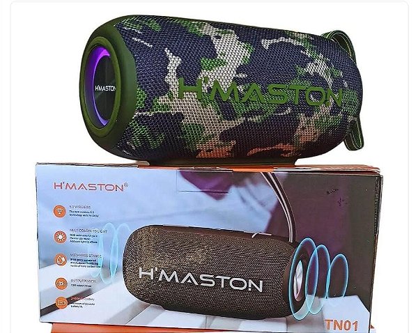 Caixa de som bluetooth portatil h'maston tn01 preto