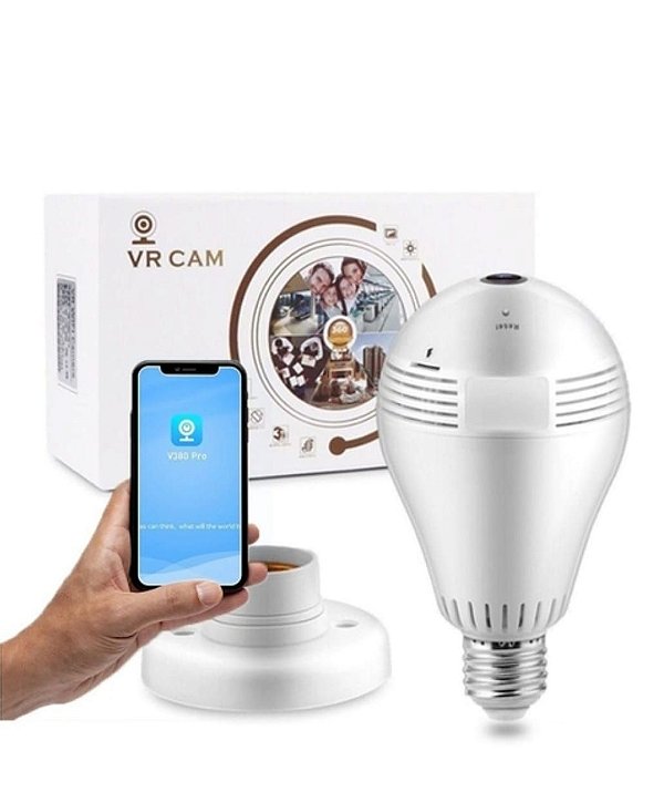 Lampada espia camera 360 wifi vr cam ipega kp-ca153