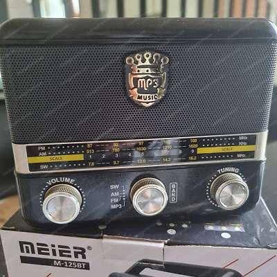 Radio retro am / fm/ recarregavel meier m-125bt
