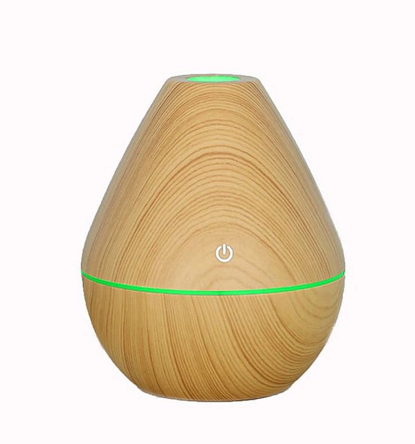 Umidificador aromatizador de ar concha led amadeirado