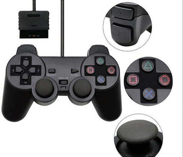 Controle de video game play2 com fio