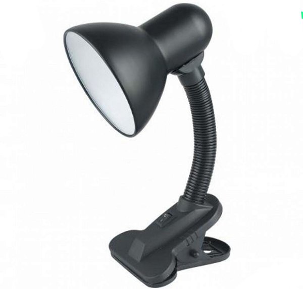 Luminaria de mesa luatek clip lk-777 mo-888 preta