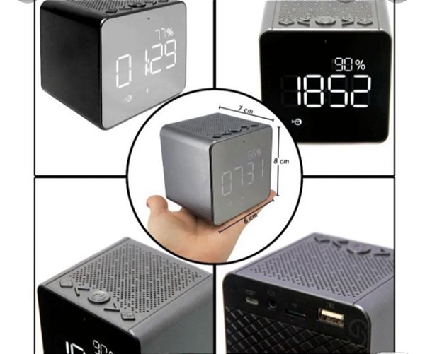 Radio relogio despertador com bluetooth lelong le-673