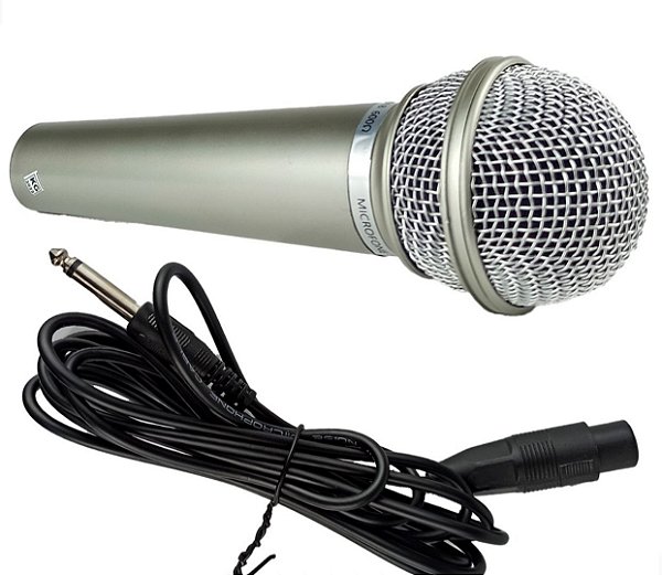 Microfone profissional com fio 2.5 mts ecooda ec3039