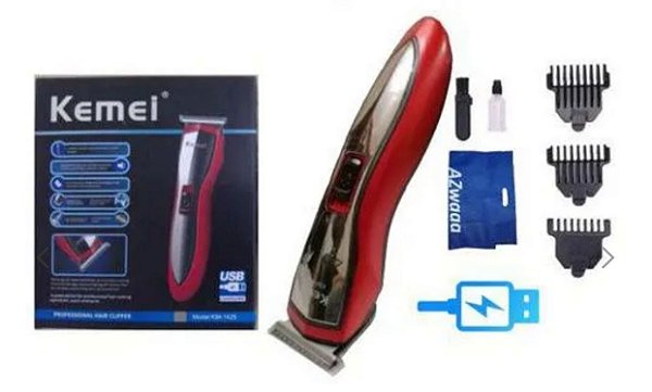 Maquina aparador de barbear e depilaçao kemei km-1425