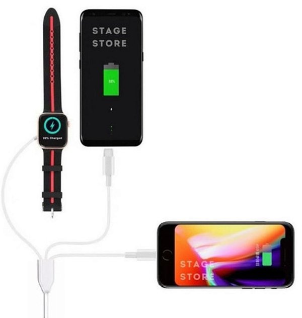 Carregador 3 em 1 relogio/celular h'maston yd-13