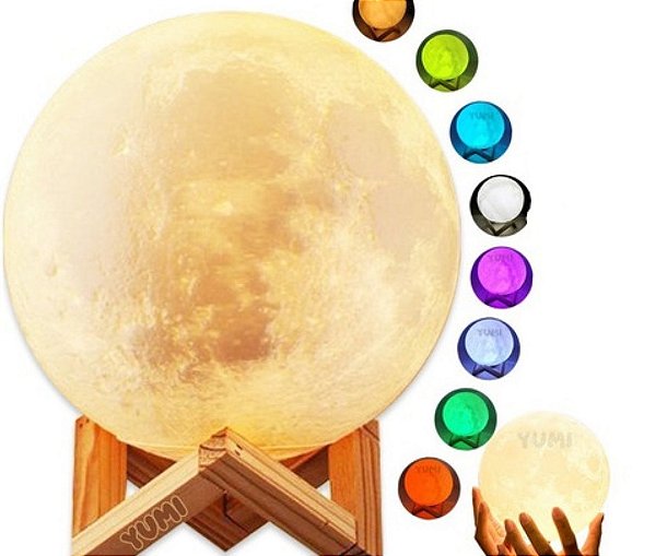 Luminaria caixa de som lua 3d ly150c