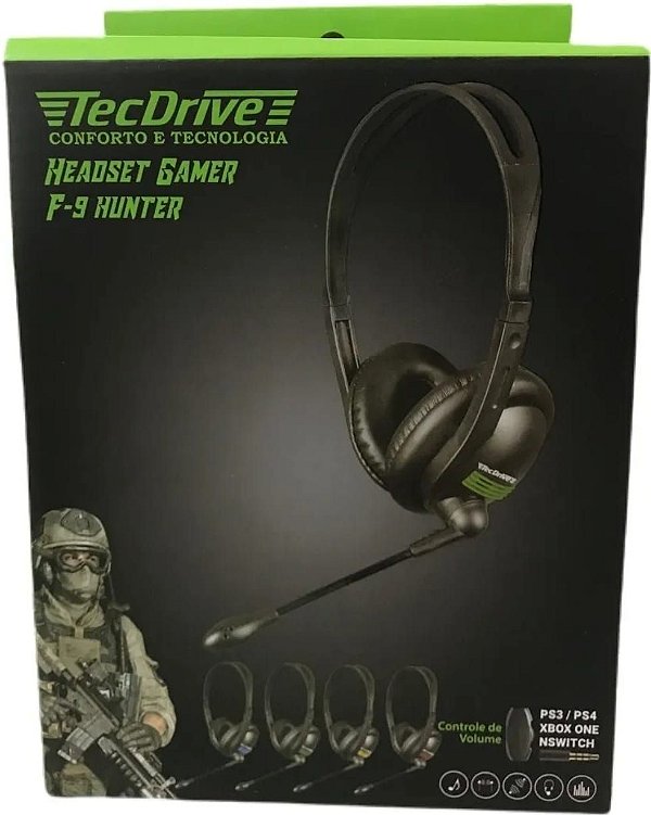 Fone headset gamer f-9 tecdrive