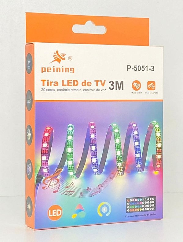 Fita de led peining 3 mts com controle p-5051-3