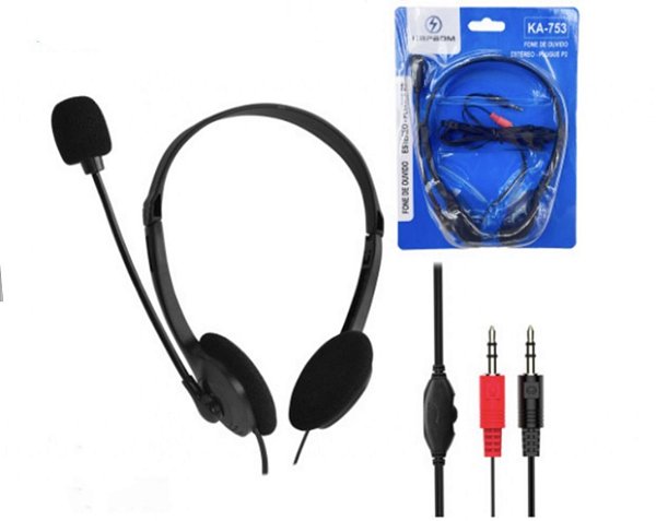 Fone de ouvido com fio e microfone kapbom mo-753