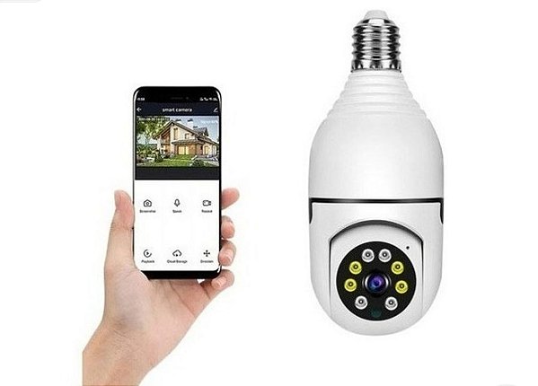 Camera de vigilancia lampada wifi smart giro 360