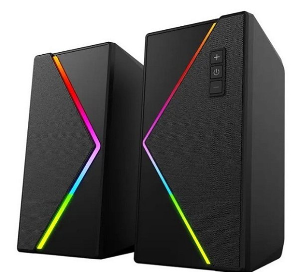 Caixa de som multimidia rgb usb mp3 pc mac kapbom ka-1015