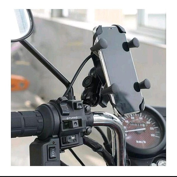 Suporte de celular com carregador para moto x sx-49