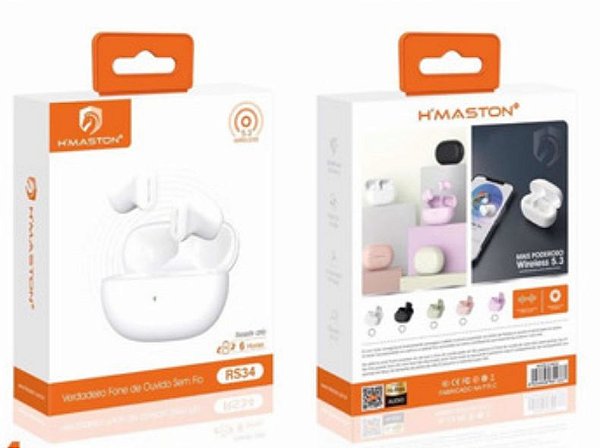 Fone de ouvido bluetooth h'maston rs34