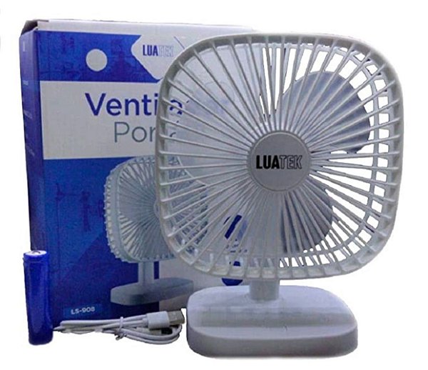 Ventilador portatil recarregavel usb luatek ls-908