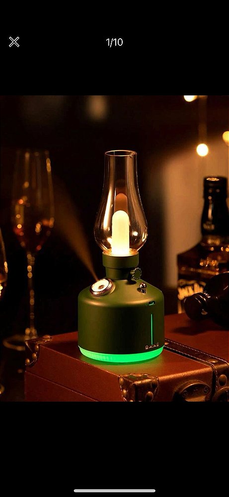 Umidificador aromatizador de ar lampa vintage recarregavel