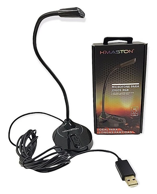Microfone gamer para jogos rgb h'maston mk-01