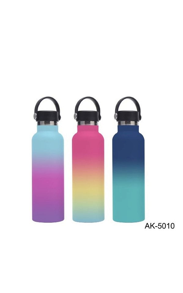 Garrafa termica de aco inox 500ml tomate ak-5010 AZUL/AZUL
