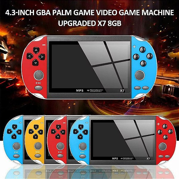 Video game portatil recarregavel tela 4,3'' hd hk x7