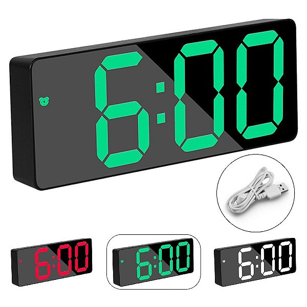Relogio de mesa e alarme de mesa led gaosilio ds-3699l preto