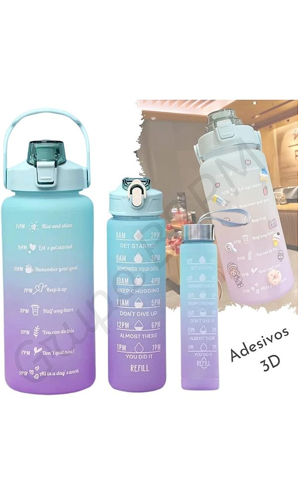 Garrafa de agua kit 3 em 1 promocional