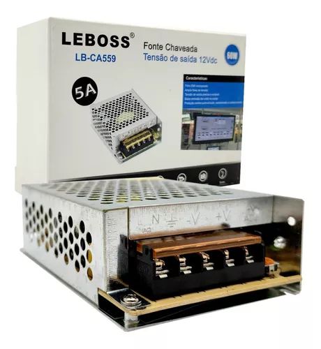 Fonte chaveada tensao de saida 12vdc 60w leboss lb-ca559