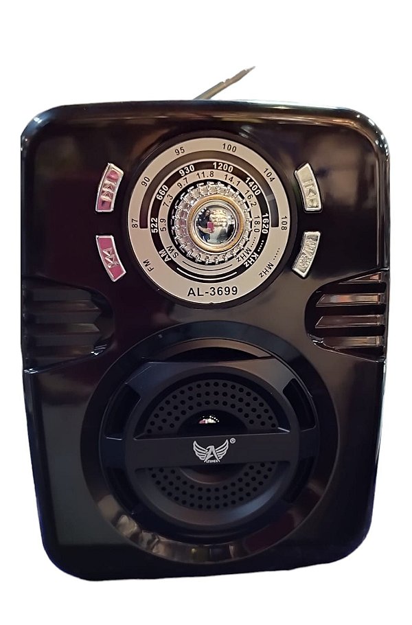 Caixa de som bluetooth/usb/tf/fm/aux/radio 3 bandas/lanterna recarregavel altomex al-3699