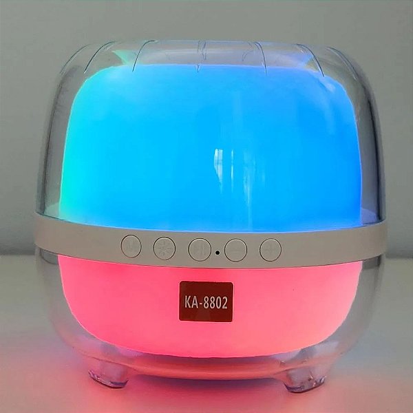 Caixa de som bluetooth/usb/tf/fm radio com luz de disco kapbom ka-8802