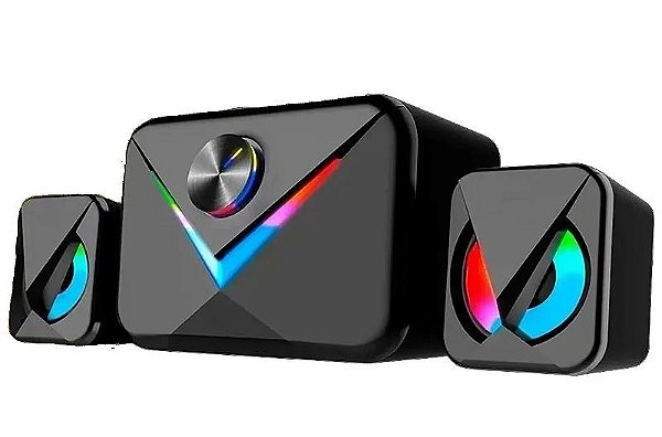 Caixa de som para pc/notebook 16w led rgb usb knup kp-ro821