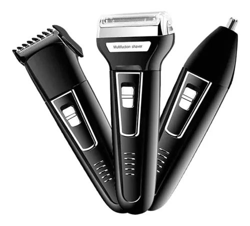 Maquina aparelho de barbear recarregavel kemei 3 em 1 km-6776