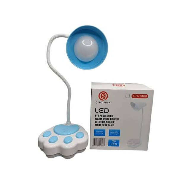 Luminaria de mesa recarregavel led qiao shun qs-1868