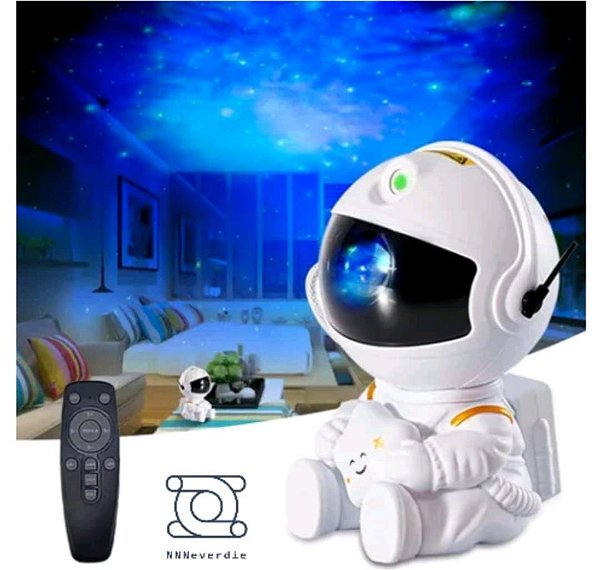 Astronauta projetor galaxia com controle max-l7201