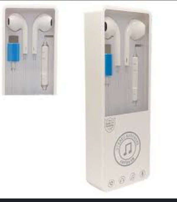 Fone de ouvido com fio tipo c stereo