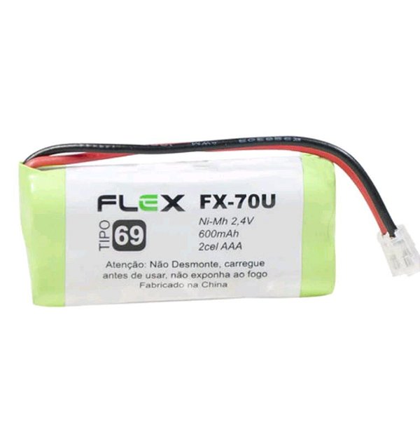 Bateria para telefone sem fio 2,4v 600mah aaa 2 celulas fx-70u