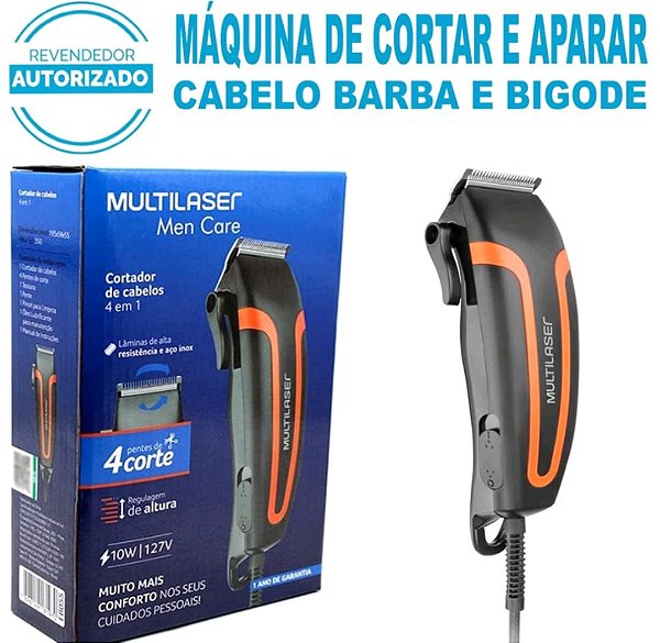 Aparelho de barbear e cortador de cabelo eletrico multilaser eb056