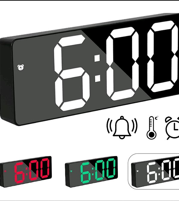 Relogio de mesa despertador digital led kapbom ka-7052