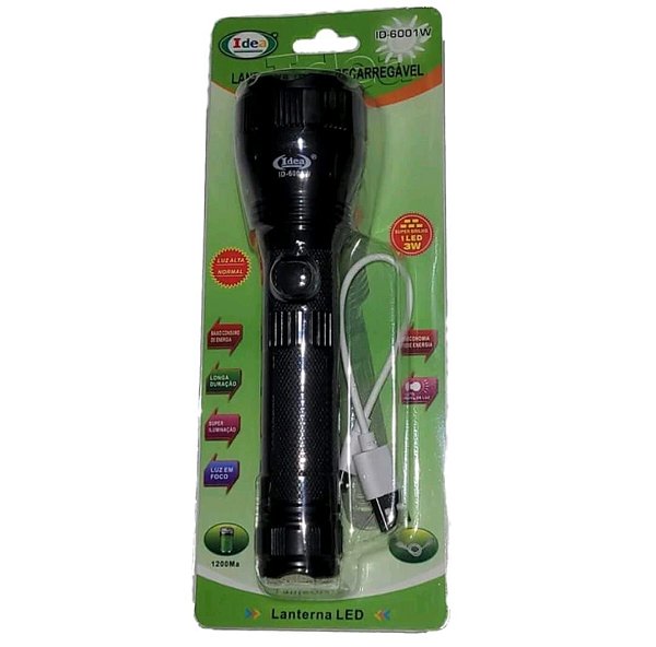 Lanterna recarregavel 1200mah lidermixnlm-4118
