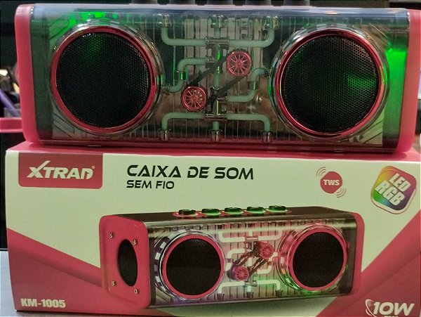 Caixa de som bluetooth/fm radio/tf/aux recarregavel 10w xtrad km-1005