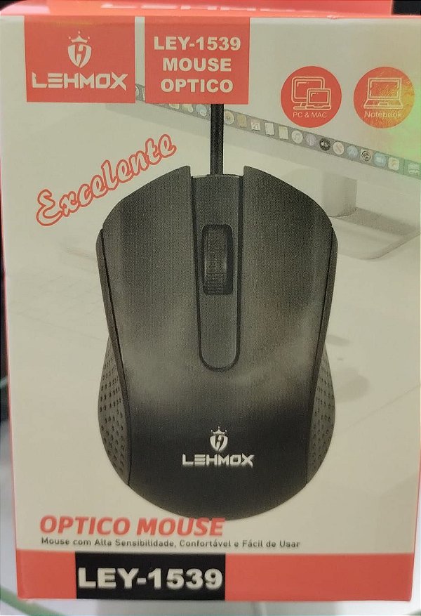 Mouse com fio ptico lehmox ley-1539