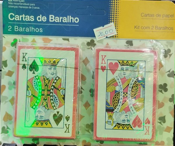 Cartas de baralho kit com 2 unidades tok house g2218