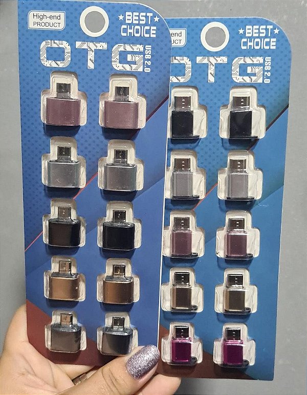 Adaptador best choice otg usb para v8 / tipo c (10,00)