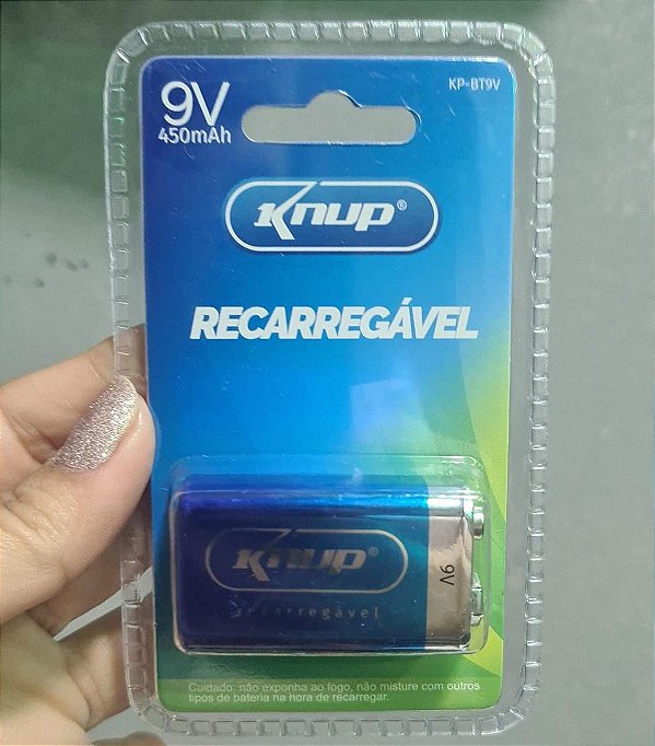 Pilha recarregavel knup 9v kp-bt9v