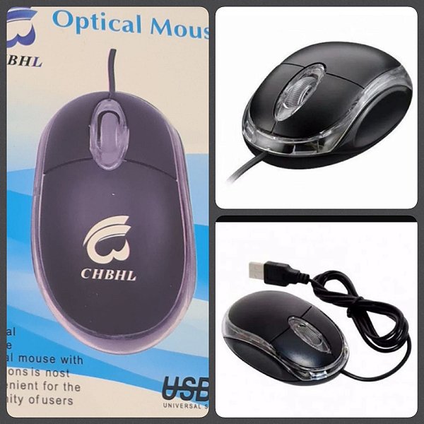 Mouse com fio optico