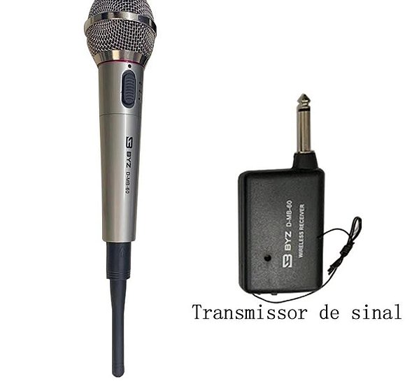 Microfone sem fio wireless com receptor profissional spartan d-mb-60