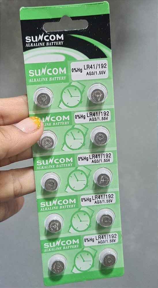 Pilha bateria botao suncon lr41/192