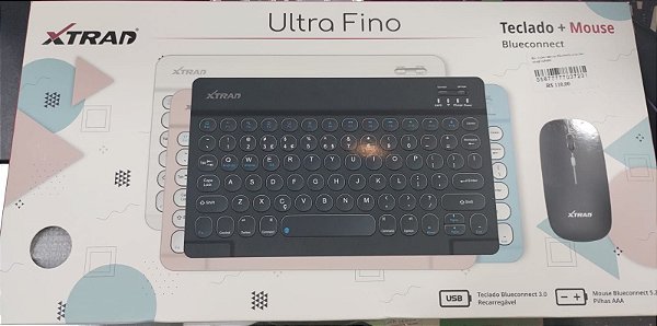 Kit teclao+mouse bluetooth ultra fino xtrad hk8880