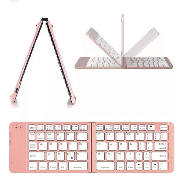 Teclado mini dobravel bluetooth 5.0 recarregavel folding
