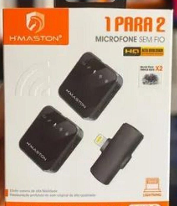 Microfone sem fio lapela 1 para 2 iphone  h'maston mk15
