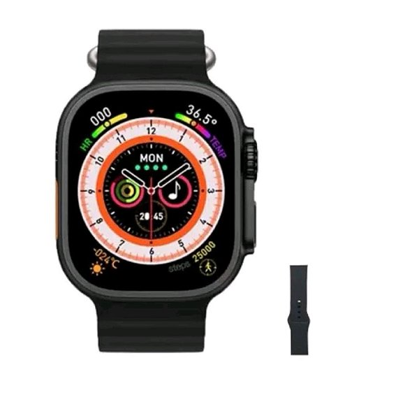 Relogio digital smartwacht m9 ultra 2 pulseiras preto