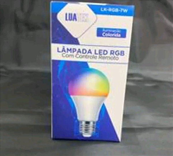 Lampada led rgb com controle remoto luatek lk-rgb-7w